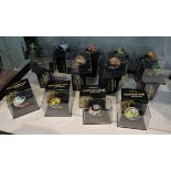 Collection of 13 Minichamps 1:8 scale model AVG Valentino Rossi helmets