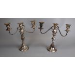 Pair of silver plate candelabra