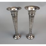 Pair of hallmarked silver posey vases
