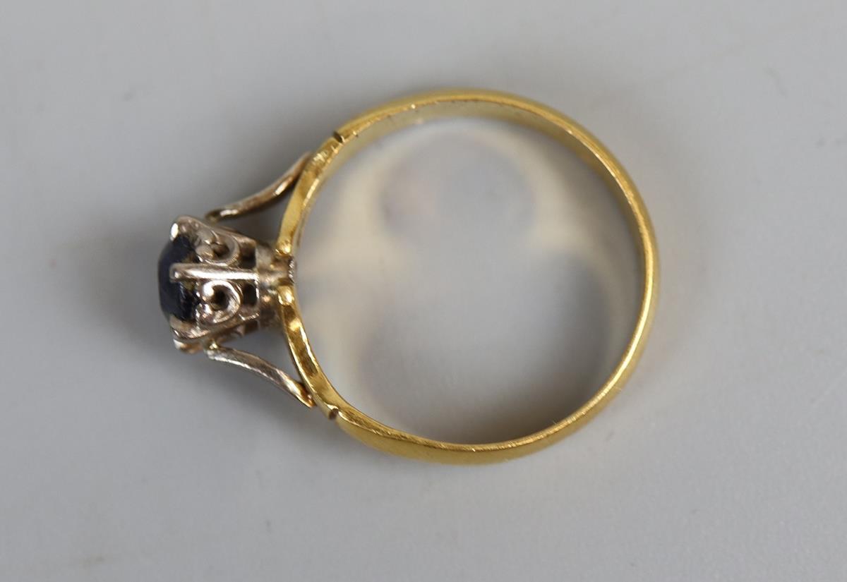 22ct gold sapphire set ring (size L½) - Image 2 of 2