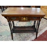 Inlaid mahogany card table