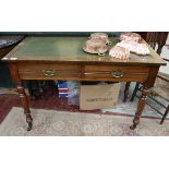 Edwardian mahogany leather top writing desk