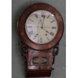 Antique inlaid wall clock by Eccles of Evesham - Pendulum missing