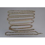 Collection of gold tone necklaces