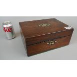 Rosewood trinket box inlaid with mother-of-pearl
