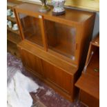 Danish labelled 2 part cabinet - Approx size W: 108cm D: 42cm H: 117cm