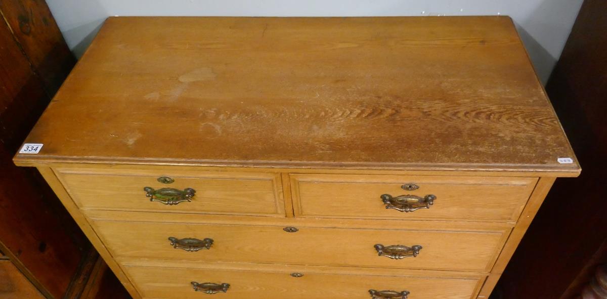 Antique ash chest of 2 over 3 drawers - Approx size W: 107cm D: 51cm H: 107cm - Image 2 of 6