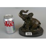 Bronze elephant on marble base