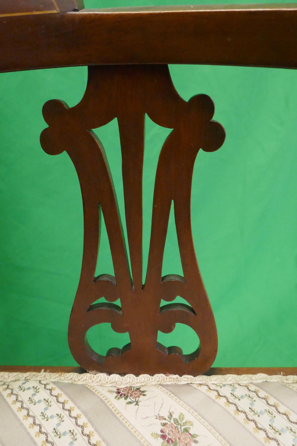 Edwardian inlaid corner chair on cabriole legs - Image 2 of 5