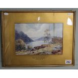 Watercolour - Midst mountain & lake by J Mac Whirter R.A.