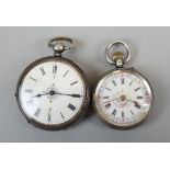 2 silver ladies pocket watches