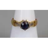 22ct gold sapphire set ring (size L½)