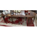 Antique mahogany D End table - Approx size L: 266cm W: 114cm H: 70cm