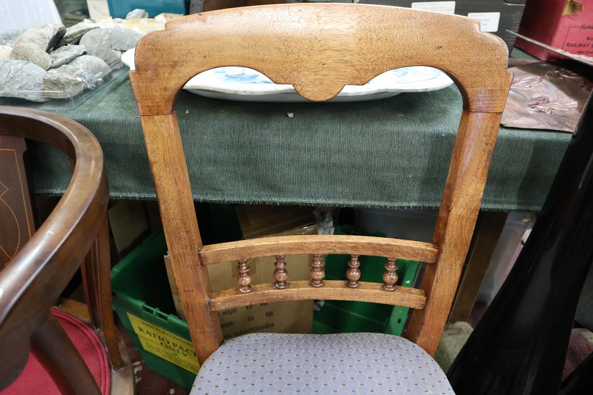 Edwardian inlaid tub chair & another - Bild 5 aus 6