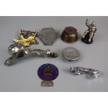 Collection of automotive memorabilia to include car mascots