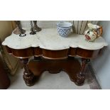 Victorian mahogany console table with marble top - Approx size W: 123cm D: 60cm H: 72cm