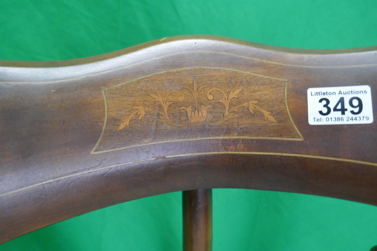 Edwardian inlaid corner chair on cabriole legs - Image 3 of 5