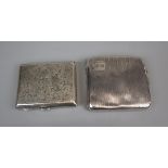 2 hallmarked silver cigarette cases - Circa 1930's to include W T Wiseman & Frederick Field - Approx