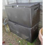 2 garden storage boxes and contents