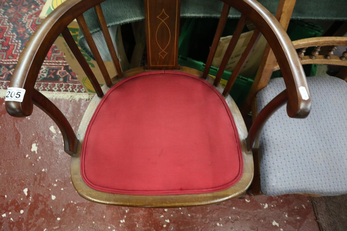 Edwardian inlaid tub chair & another - Bild 3 aus 6