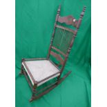 Rush seated rocking chair