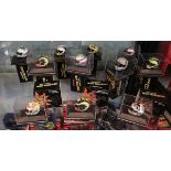 Collection of 11 Minichamps 1:8 scale model AVG Valentino Rossi helmets
