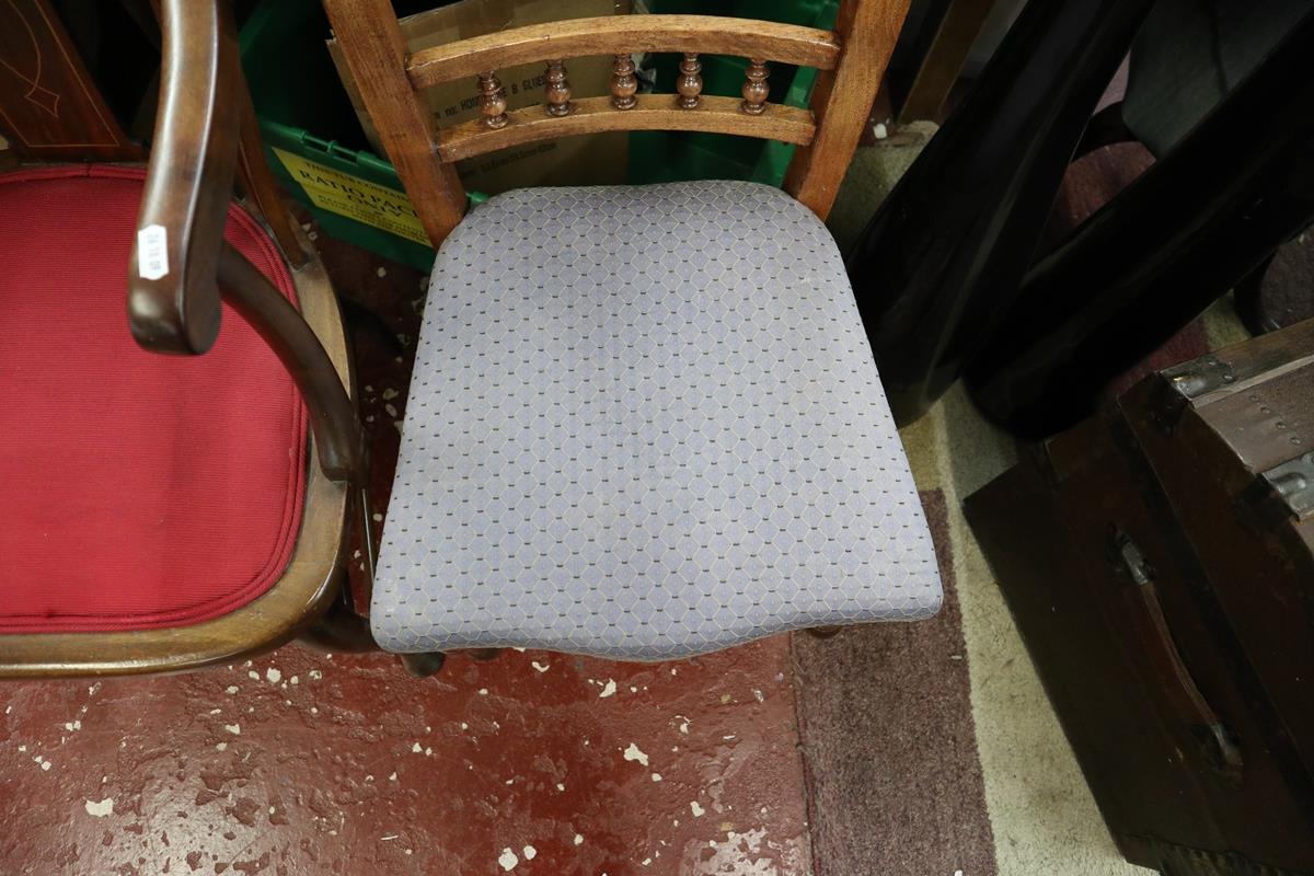 Edwardian inlaid tub chair & another - Bild 6 aus 6