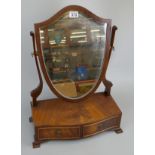 Antique mahogany vanity mirror with drawers to base