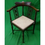 Edwardian inlaid corner chair