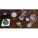 Collection of paperweights to include Caithness