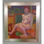 Olwen Tarrant - Oil on board - Nude - Approx image size: 58cm x 48cm