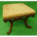 Square Regency walnut stool