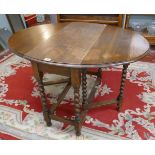 Oak barley twist gateleg table