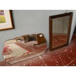 2 bevelled glass mirrors