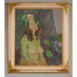 Olwen Tarrant - Oil on canvas, Nude portrait of woman - Image size 50 x 60cm