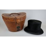 Lincoln Bennet top hat in leather box