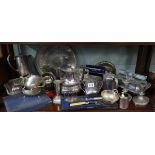 Shelf of silver plate