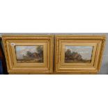 Pair of oils in gilt frames - Rural scenes