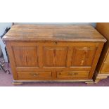 Antique pine mule chest - Approx W: 123cm D: 57cm H: 79cm