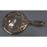 Hallmarked silver Art Nouveau vanity mirror