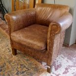 Comfortable John Lewis leather tub chair