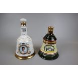 2 full & sealed Wade Bells decanters