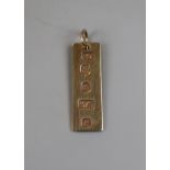 Gold ingot hallmarked for 1977 - Approx weight: 3.5g