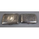 2 hallmarked silver cigarette cases - William Neal & Sons Ltd circa 1918 & G&C Ltd