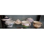 Collection of tureens & chamber pots