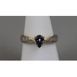 18ct gold sapphire & diamond set ring (size N¼)