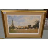 L/E signed print - Taking guard at Bath by Roy Perry