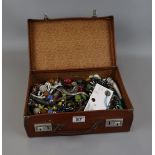 Vintage case of costume jewellery