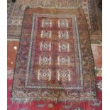 Red patterned rug - Approx 155cm x 103cm
