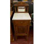 Marble top mirror-back night stand